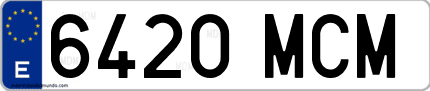 Ejemplo de matrícula de coche ordinaria 6420 MCM