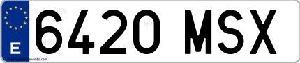Ejemplo de matrícula española 6420 MSX