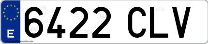 Ejemplo de matrícula española 6422 CLV