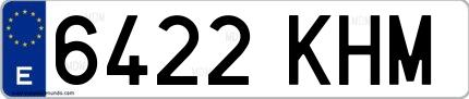 Ejemplo de matrícula española 6422 KHM