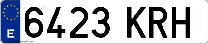 Ejemplo de matrícula española 6423 KRH