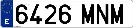 Ejemplo de matrícula española 6426 MNM