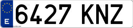 Ejemplo de matrícula de coche ordinaria 6427 KNZ