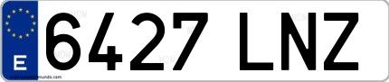 Ejemplo de matrícula española 6427 LNZ