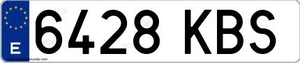 Ejemplo de matrícula española 6428 KBS
