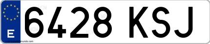 Ejemplo de matrícula española 6428 KSJ
