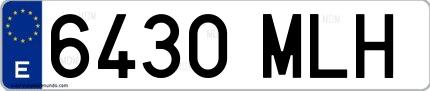Ejemplo de matrícula española 6430 MLH