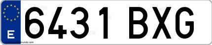 Ejemplo de matrícula española 6431 BXG