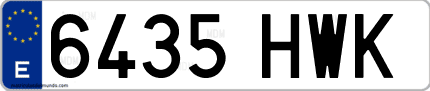 Ejemplo de matrícula de coche ordinaria 6435 HWK