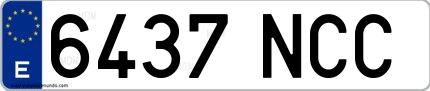 Ejemplo de matrícula española 6437 NCC