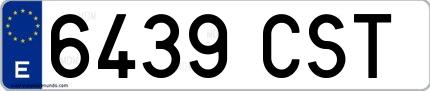 Ejemplo de matrícula española 6439 CST