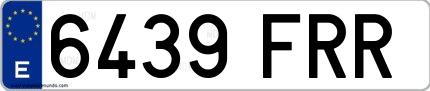Ejemplo de matrícula española 6439 FRR