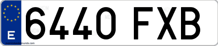 Ejemplo de matrícula de coche ordinaria 6440 FXB