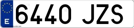 Ejemplo de matrícula española 6440 JZS