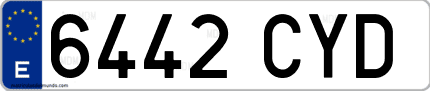 Ejemplo de matrícula de coche ordinaria 6442 CYD