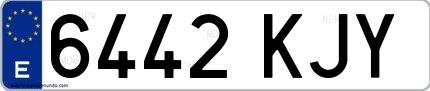 Ejemplo de matrícula española 6442 KJY