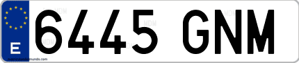 Ejemplo de matrícula de coche ordinaria 6445 GNM