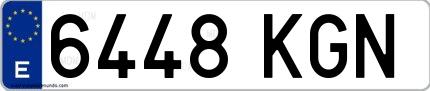 Ejemplo de matrícula española 6448 KGN