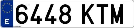 Ejemplo de matrícula española 6448 KTM
