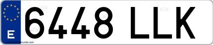 Ejemplo de matrícula española 6448 LLK