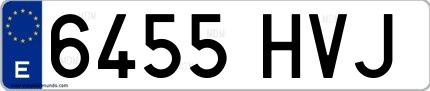 Ejemplo de matrícula española 6455 HVJ