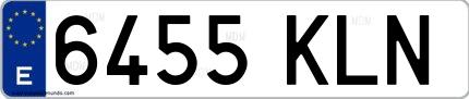 Ejemplo de matrícula española 6455 KLN