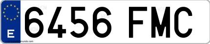 Ejemplo de matrícula española 6456 FMC