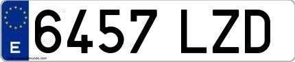 Ejemplo de matrícula española 6457 LZD