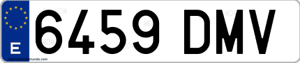 Ejemplo de matrícula de coche ordinaria 6459 DMV