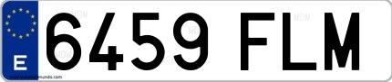 Ejemplo de matrícula española 6459 FLM