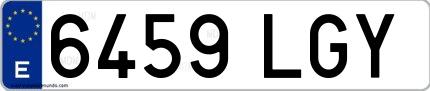 Ejemplo de matrícula española 6459 LGY