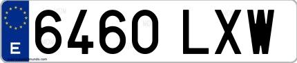 Ejemplo de matrícula española 6460 LXW