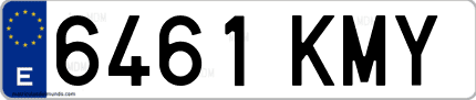 Ejemplo de matrícula de coche ordinaria 6461 KMY