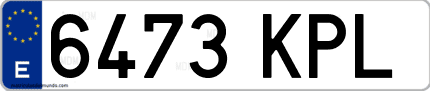 Ejemplo de matrícula de coche ordinaria 6473 KPL
