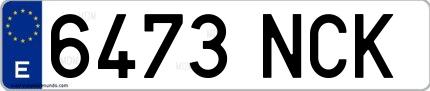 Ejemplo de matrícula española 6473 NCK