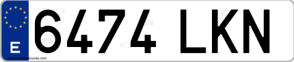 Ejemplo de matrícula de coche ordinaria 6474 LKN