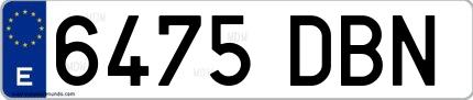 Ejemplo de matrícula española 6475 DBN