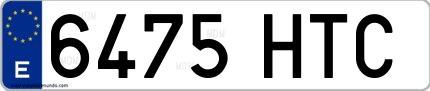 Ejemplo de matrícula española 6475 HTC