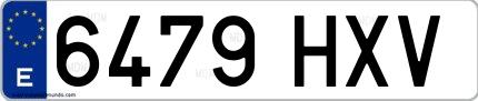 Ejemplo de matrícula española 6479 HXV