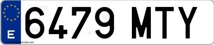 Ejemplo de matrícula española 6479 MTY