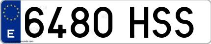 Ejemplo de matrícula española 6480 HSS