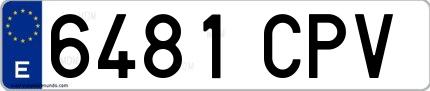 Ejemplo de matrícula española 6481 CPV