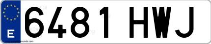 Ejemplo de matrícula española 6481 HWJ