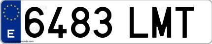 Ejemplo de matrícula española 6483 LMT