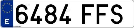 Ejemplo de matrícula española 6484 FFS