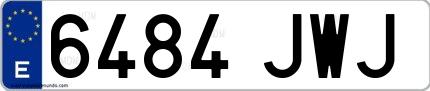 Ejemplo de matrícula española 6484 JWJ