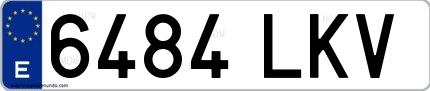 Ejemplo de matrícula española 6484 LKV