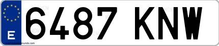 Ejemplo de matrícula española 6487 KNW