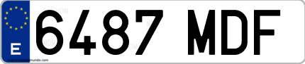 Ejemplo de matrícula de coche ordinaria 6487 MDF