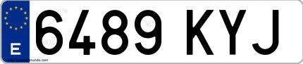 Ejemplo de matrícula española 6489 KYJ